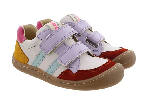 KOEL Barfußschuhe Bali 2.0 - Violette Leder Schnürschuhe für Kinder - Halbschuhe aus chromfreiem Leder mit Klettverschluss, atmungsaktiv und wasserabweisend für ein angenehmes Tragegefühl - ideal für die ersten Schritte.