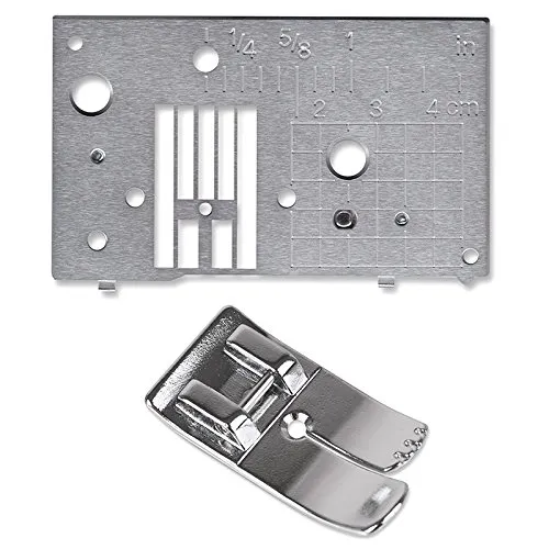 Brother Geradstichplatte mit Geradstichfuß - Nähzubehör für perfekte Steppnähte, ideal für feine Stoffe und kleine Stücke. Enthält Geradstichfuß und -platte für präzises Nähen.