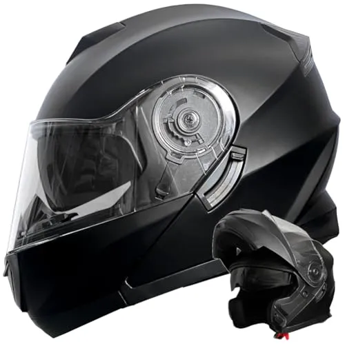 Klapphelm RALLOX 160 matt schwarz - Größe L - Motorradhelm mit Sicherheitsstandard ECE-R 22-06, robustem ABS-Material und integriertem, ausklappbarem Sonnenvisier für optimalen Schutz und Komfort.