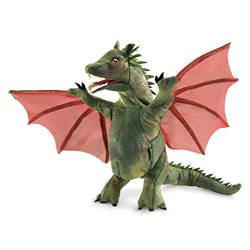 Folkmanis Winged Dragon Puppet - Handpuppen für fantasievolles Spiel, fantastischer Spielgefährte von Folkmanis mit lebendigen Details und beweglichen Flügeln.