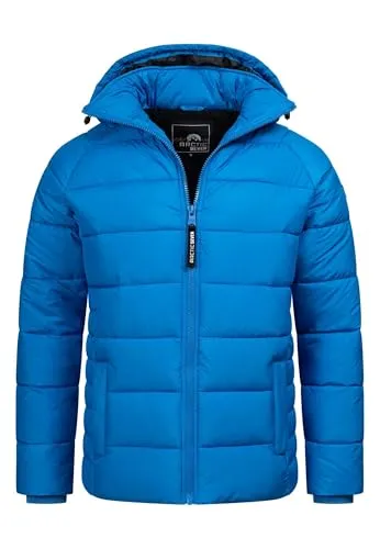 Arctic Seven Herren Winterjacke AS-420 - Blau, S-3XL - Funktionsjacken, wind- und wasserabweisend mit abnehmbarer Kapuze und 4 Taschen, ideal für kalte Wintertage.
