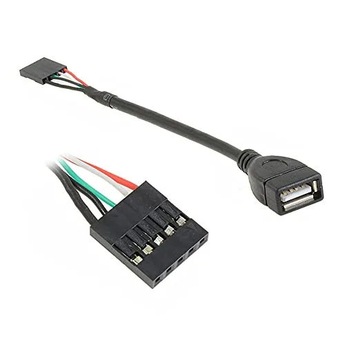 Aukson M31 5-Pin Header auf USB 2.0 Adapter – 20 cm Kabel, USB-Pinheader zu USB-A Buchse, Mainboard Adapter für PC, DIY & Modding