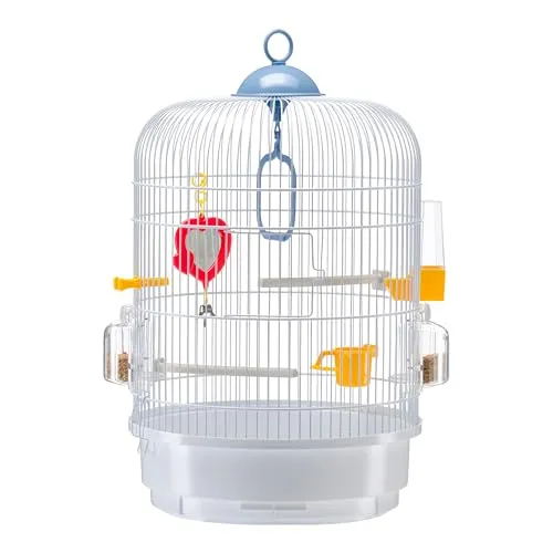 Ferplast Gabbia per Uccelli REGINA Gabbia per Canarini, Bengalini, Cocorite, in Metallo, Accessori inclusi Posatoi Mangiatoie Girevoli, 32,5 x 32,5 x h 49 cm.