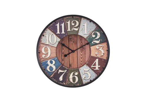 K&L Wall Art Vintage Wanduhr 40 cm – Leise Holzuhr im Landhausstil - Stilvolle, geräuschlose Wanduhr im rustikalen Design. Mit 40 cm Durchmesser und großen Ziffern ist sie ein echter Blickfang in jedem Raum. Perfekt für Wohnzimmer, Flur oder Büro!