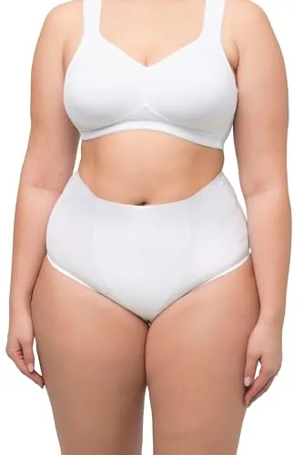 Ulla Popken Damen Bodice Briefs, Body Shaping Insert, High Waist, Shapewear Unterw sche, White Out, 54-56 EU