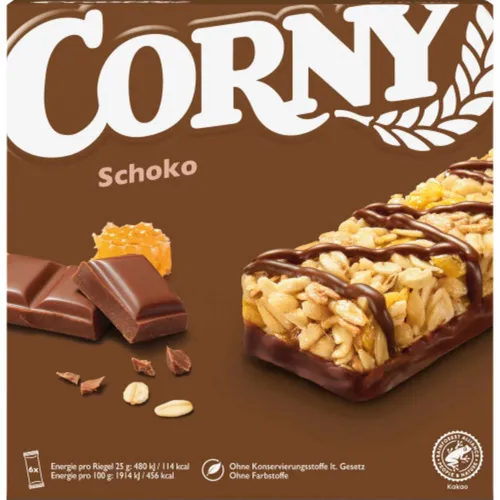 GOURVITA DE Corny Classic Schoko Müsliriegel - Frucht- & Müsliriegel mit wertvollen Haferflocken, kernigen Erdnüssen und hochwertigem Bienenhonig für einen leckeren Snack zwischendurch.