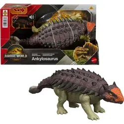 Mattel Jurassic World Wild Roar Ankylosaurus - Spielzeugfiguren & Spielsets, bewegliche Dinosaurierfigur mit Kopfstoß-Angriff und Sound für actionreiche Abenteuer, ideal für Kinder ab 4 Jahren!