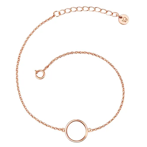 GLANZSTÜCKE MÜNCHEN Damen-Armband Kreis aus Sterling Silber rosévergoldet - Armband für Damen aus 925er Sterlingsilber mit stilvollem Kreis-Symbol und edler Rosévergoldung. Ideal als Geschenk für Schmuck-Fashionistas, mit verstellbarem Ankerkettchen für perfekten Sitz.