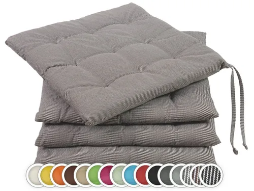 ZOLLNER Stuhlkissen 40 x 40 cm mit Bindebändern in braun von Zollner