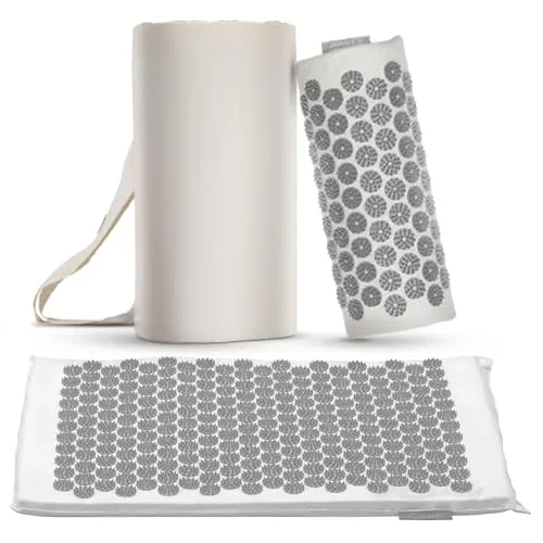 Fitleap Akupressurmatte Set mit Kissen - Yantramatten für wohltuende Entspannung und gezielte Stimulation der Akupunkturpunkte zur Schmerzlinderung und Verbesserung der Durchblutung.