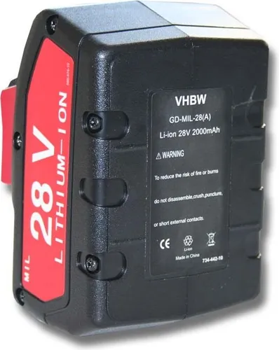 vhbw Akku kompatibel mit Würth Master H 28-MA, 28V Werkzeug (2000 mAh, Li-Ion, 28 V)