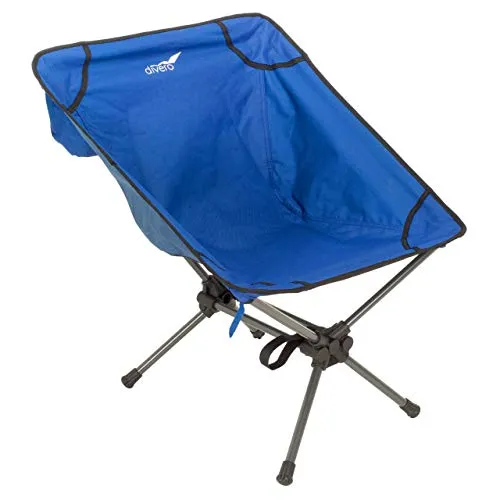 Divero Ultraleichter Campingstuhl Campingsessel federleichter Angelsitz Faltstuhl blau Stahlrohr und Polyester Transporttasche klappbar für Camping Garten UVM
