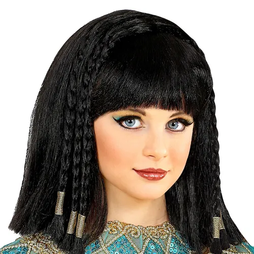 Cleopatra Kinderperücke schwarz für Kostümpartys Karneval und Halloween