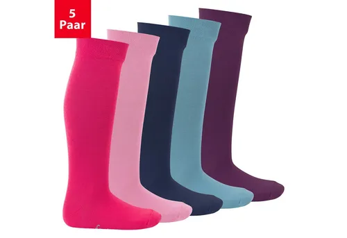Footstar Langsocken EVERYDAY! 5 Paar Kinder Kniestrümpfe Lange Socken für Mädchen & Jungen