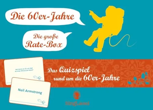 Das 60er-Jahre-Quiz - Großes Quiz-Spiel für Senioren - Gesellschaftsspiel für Senioren mit 100 Karten, ideal für unterhaltsame Quizabende und zur Förderung der Erinnerungsfähigkeit.
