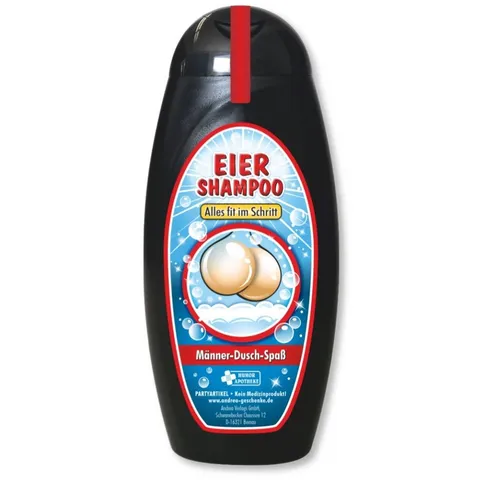 Lustiges Eier Shampoo Duschgel für Männer in schwarz von Andrea Geschenkewelt