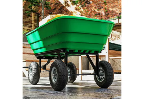 Outsunny Schubkarrenrad 4er Set – Robuste Ersatzräder für Gartenwagen - Set aus 4 vollgummierten Schubkarrenrädern (Ø 25,5 cm), belastbar bis 80 kg. Ideal für verschiedene Transportwagen, mit optimaler Traktion und reibungslosen Kugellagern für einfache Handhabung.