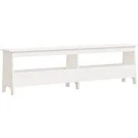 vidaXL Flurbank Weiß aus massivem Kiefernholz 160x28x45 cm - Eingangsbank aus massivem Kiefernholz mit reichlich Stauraum und stabiler Oberseite für Dekoration oder als Sitzgelegenheit. Ideal für einen ordentlichen Flur!