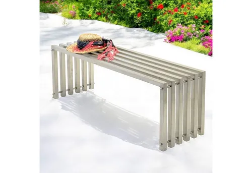 DanDiBo Gartenbank Wetterfest 115 cm - Edelstahl Sitzbank für Outdoor, modern im Design und besonders langlebig dank wetterfester Materialien.