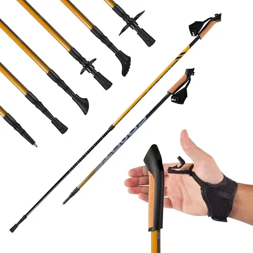 MSPORTS Nordic Walking Stöcke Carbon - Superleicht & individuell einstellbar - Wanderstöcke aus hochwertigem Carbon, nur 160 g leicht, mit ergonomischem Griff und Teleskop-Technologie für optimale Anpassung an jede Körpergröße. Ideal für effektives Nordic Walking.