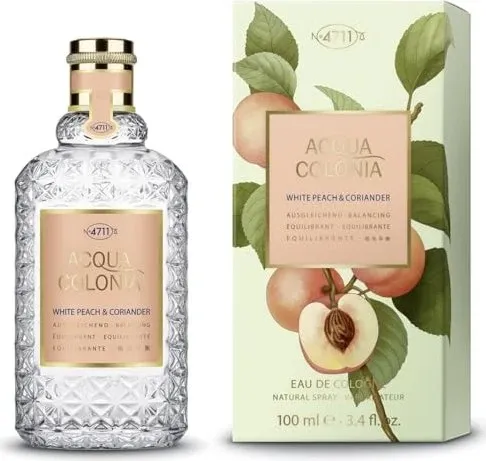 Acqua Colonia White Peach & Coriander Eau de Cologne 100 ml 4711 - Eau de Cologne mit fruchtig-frischem Aroma von weißen Pfirsichen, das die Sinne verzaubert und für Wohlbefinden sorgt – perfekt für einen erfrischenden Moment!