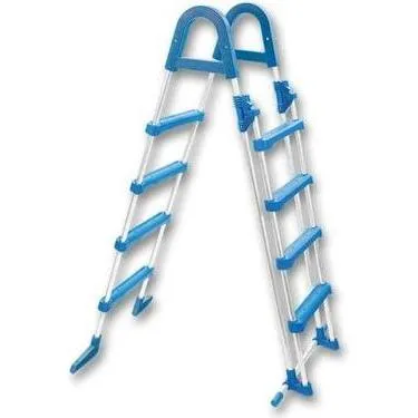 Azuro Sicherheitsleiter 1,20m - 4-Stufen für Pools bis 1,22m Höhe - Pool Zubehör mit rutschfesten Stufen für sicheren Zugang und optimales Schwimmerlebnis.