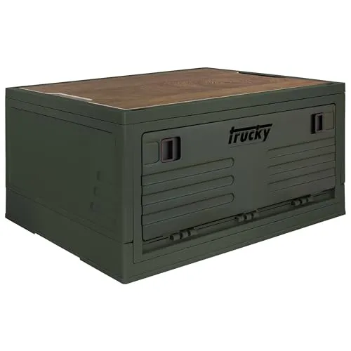 Trucky Klappbox 35 L - Faltbare Aufbewahrungsbox für Camping - Praktische Klappbox mit 35 L Volumen (47 x 35 x 24 cm) für Aufbewahrung und Transport. Ideal für Camping, Garten oder Zuhause. Mit abnehmbarem Deckel und klappbarem Design für platzsparende Lagerung.