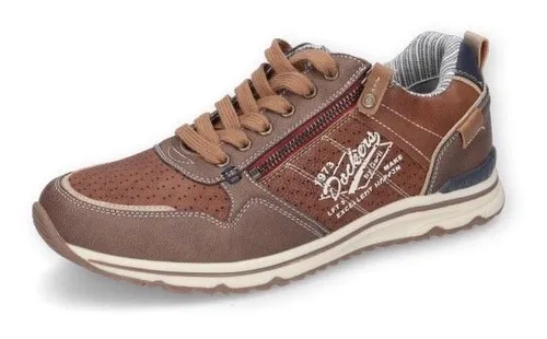 Dockers by Gerli Sneaker mit Zierreißverschluss - Sportlicher Freizeitschuh in Größe 42, aus Lederimitat und Textil, mit gepolsterter Innensohle und stylishen Zierreißverschluss für einen modernen Look.