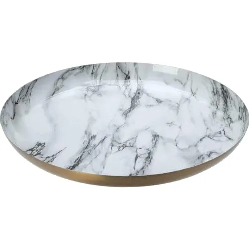 Home & Styling Dekoteller, weiße Marmor-Optik, Maße:23 cm