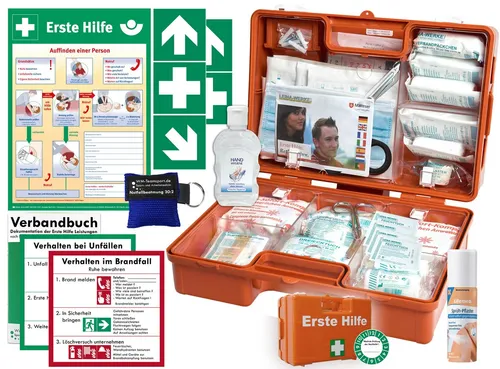 WM-Teamsport Erste-Hilfe-Koffer Verbandkoffer (M) DIN 13157 Typ CSN + Zusätze + Aufkleber + Aushang