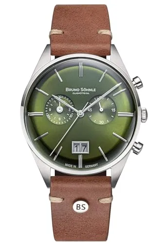 Bruno Söhnle Merano Herrenuhr - Chronograph in Braun und Grün - Armbanduhren für Herren: Stilvolle 40mm Quarz-Herrenuhr mit Saphirglas und robustem Edelstahlgehäuse für höchste Ansprüche.