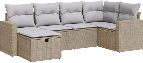vidaXL 6-TLG. Garten-Sofagarnitur