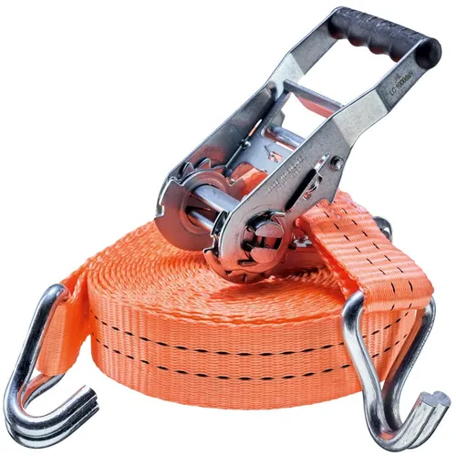 Gr .6 Meter RATSCHEN-ZURRGURT, 2-TEILIG MIT SPITZHAKEN orange CARGO LASHING BELT