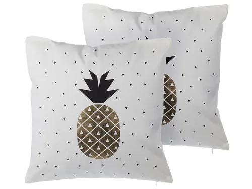 Beliani Dekokissen 45x45 cm, Weiß, Textil in gold von Beliani