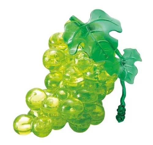 Crystal Puzzle | 3D Trauben Grün | Transparentes Design | 46 Teile | Bausatz für Kinder und Erwachsene | HCM Kinzel