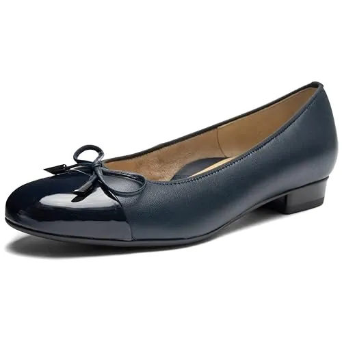ARA Damen Bari Geschlossene Ballerinas, Blau 37.5 EU - Schicke Hausschuhe aus hochwertigem Leder, mit bequemer Passform und ideal für entspannte Stunden zu Hause.