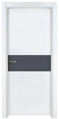 Weiß-Graue Designer Haustür Kompletttür - Moderne Einzeltür mit PVC-Beschichtung, ideal für verschiedene Wohnräume. Größe: 96 x 209 cm, mit 2 Jahren Herstellergarantie für zuverlässige Qualität.