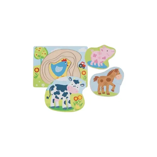 Schichtenpuzzle Bauernhoftiere