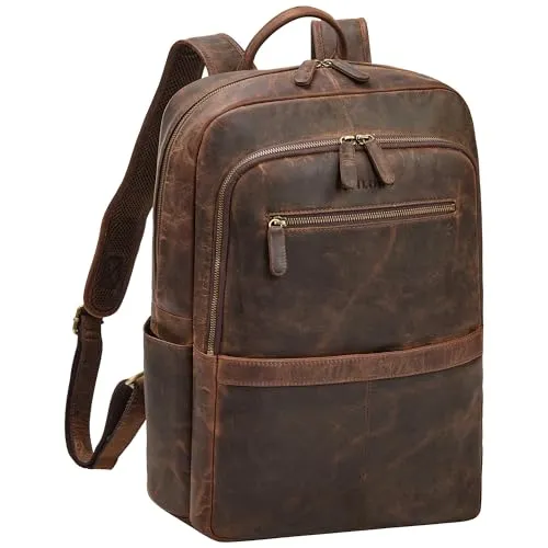 STILORD 'Palermo' XL Lederrucksack für Herren – 15.6 Zoll Laptoprucksack im Vintage-Stil - Hochwertiger Lederrucksack für Herren mit großem Stauraum und gepolstertem Laptopfach. Ideal für Beruf und Freizeit, bietet er Komfort und Stil für jeden Anlass.