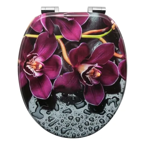 WOLTU Toilettensitz mit Absenkautomatik - Ovaler Toilettendeckel aus MDF, mit praktischer Absenkautomatik für leises Schließen, ideal für jedes Badezimmer.