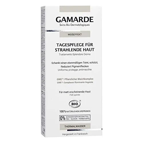 GAMARDE Bio-Kosmetik: Weißeffekt Tagespflege für strahlende Haut I Pigmentflecken-aufhellende Tagescreme mit pflanzlichem Aufhellungskomplex GWE I Vegane Gesichtscreme für Frauen & Männer I 40 ml