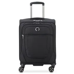 Delsey Paris Helium DLX 4-Rollen Kabinentrolley Slim Line 55 cm schwarz - Trolley für Handgepäck, ultraleicht und mit 360° Rollen für müheloses Reisen.