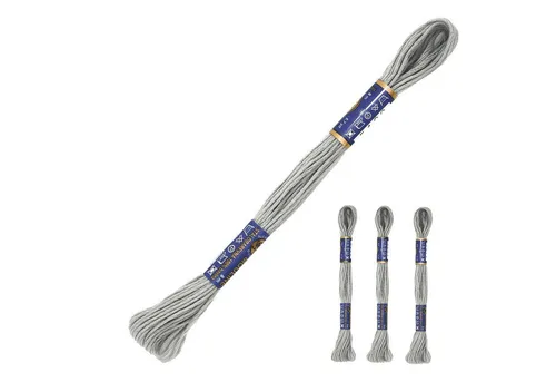 maDDma 3 Docken Stickgarn / Sticktwist Stickgarn, 8 m, 8112 silbergrau