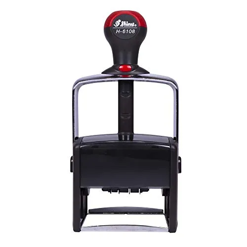 Personalisierbarer Stativstempel mit Datum und Text Shiny H-6108-68 x 47 mm für bis zu 10 Zeilen, Datumsfeld bis 2032 - Stempel selbst gestalten