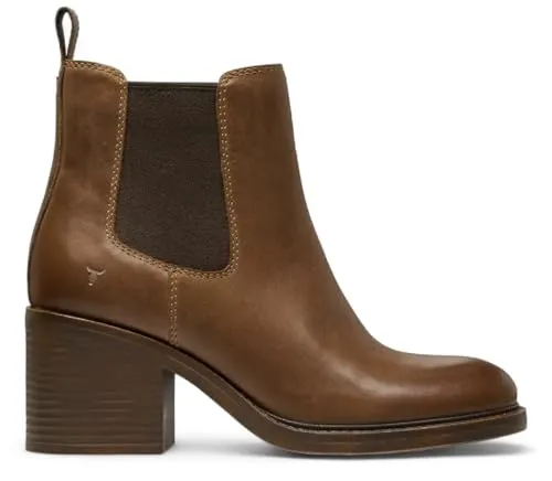 Windsorsmith Damen-Knöchel-Chelsea-Stiefel aus klassischem Leder mit Plateausohle – Uni