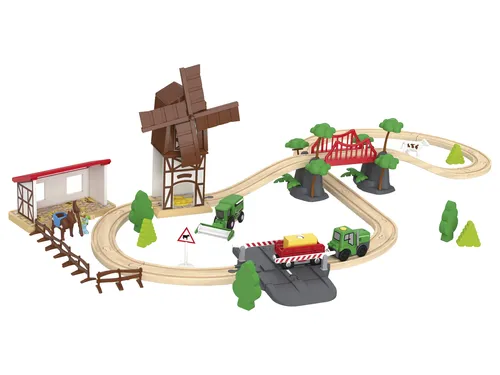 PLAYTIVE Holz Eisenbahn-Set (Countryside)
