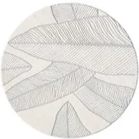 payé Teppich Ello 0629 Boho Flachflor Rund 160x160 cm Grau