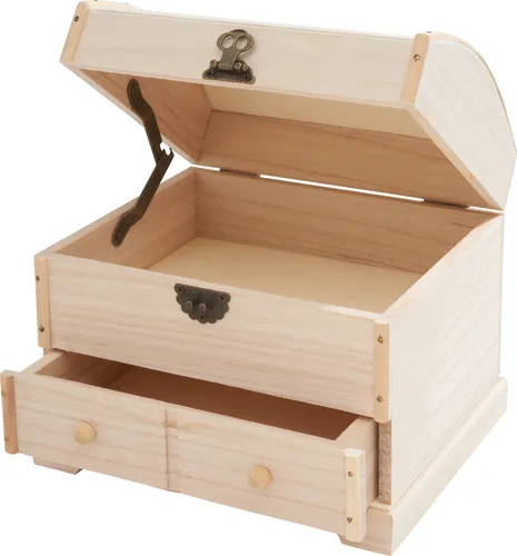 Holz Kästchen Runddeckeltruhe VBS Holzbox