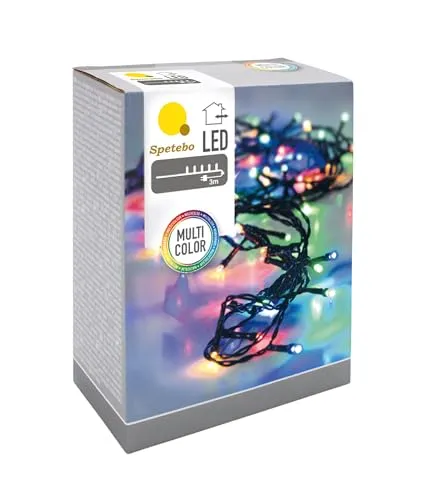 Spetebo LED Lichterkette bunt - 40 LED / 3 m - Multi Color Weihnachts Beleuchtung - Advent Winter Deko für den Innen- und Außenbereich mehrfarbig