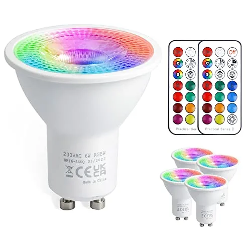 VARICART GU10 LED RGB und Kaltweiss 12 Farbig Dimmbar mit Fernbedienung